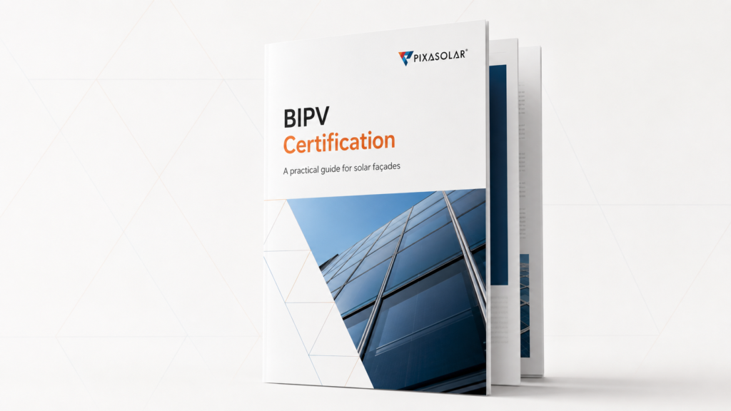 BIPV Guide certification for solar panels Pixasolar
